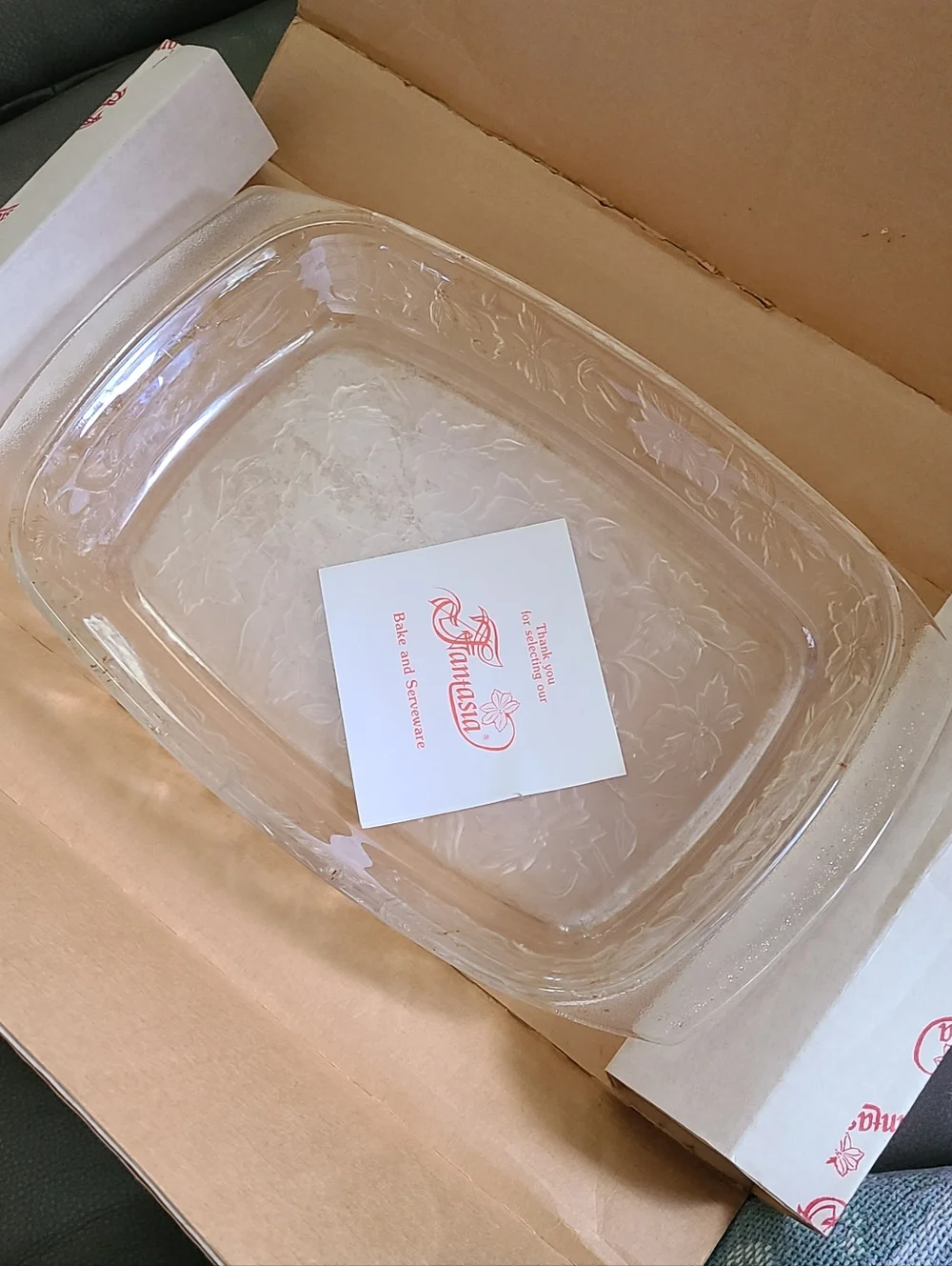 Vintage Princess House Exclusive Fantasia Glass Lasagna Baking 13.5x8.5x2 - Picture 5 of 8